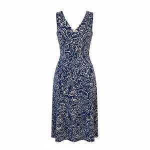 NIC+ZOE Indigo Batik Print 100% Linen High-Low Sleeveless Dress Size M